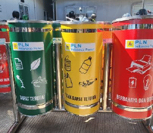 tong sampah 3 pilah stainless steel